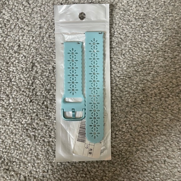 Accessories - 20mm Aqua Floral Silicone Watch Band